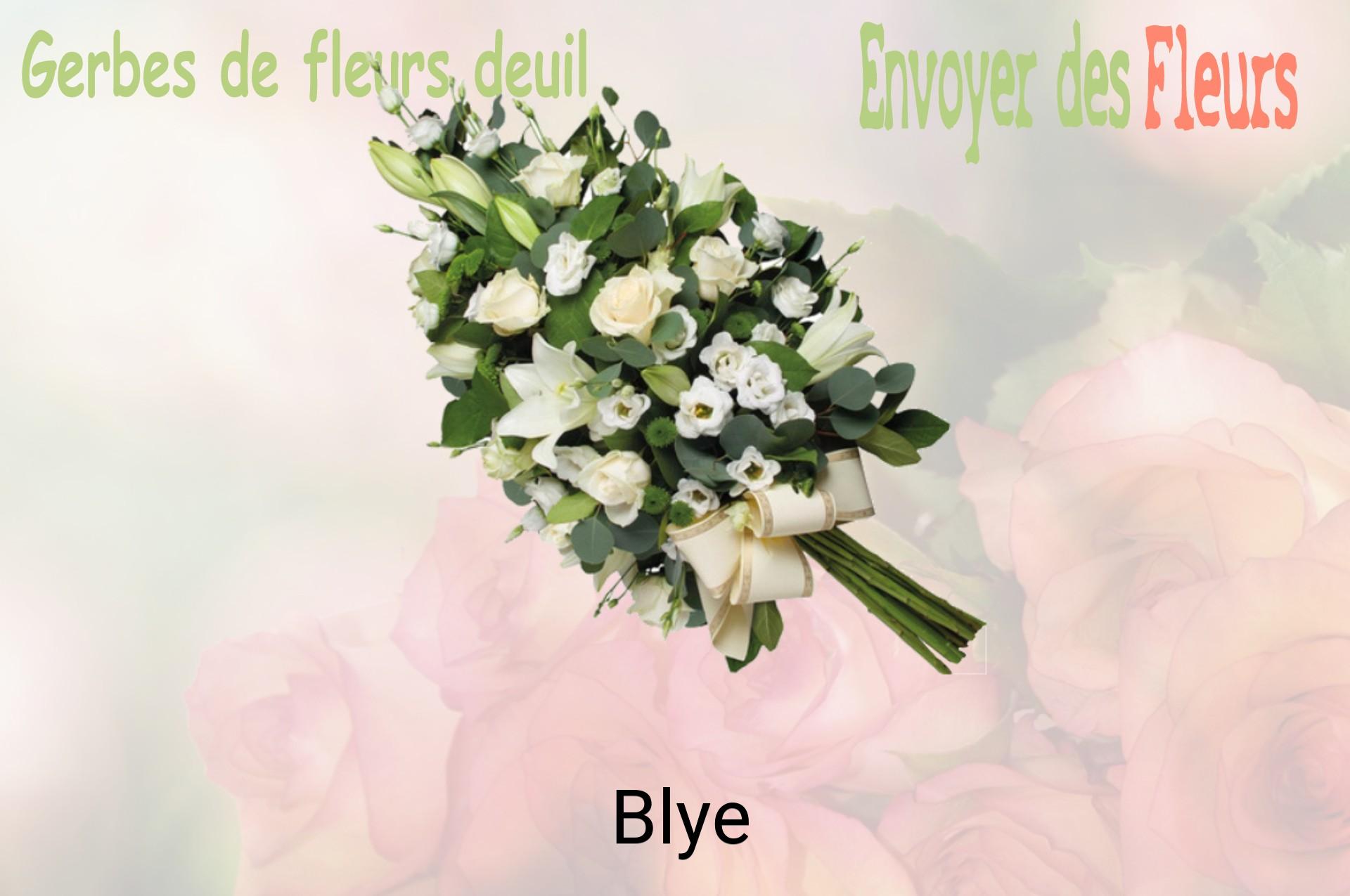 Gerbe de fleurs de deuil livrée à Blye